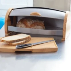 Chlebak drewniany z deską do krojenia Oskar