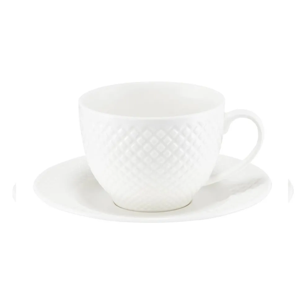 Filiżanka porcelanowa 260 ml Grid biały