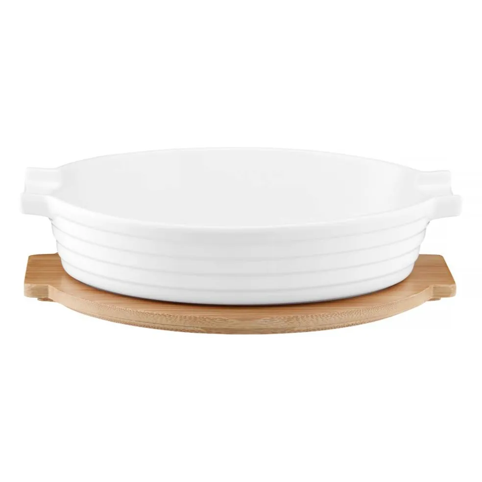 Forma do serwowania z bambusową podstawką Blanc owalna