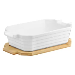 Forma do serwowania z bambusową podstawką Blanc prostokątna