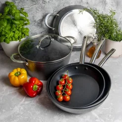 Garnek aluminiowy z pokrywą Bubble