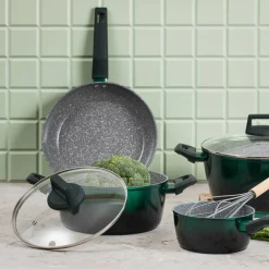 Garnek aluminiowy z pokrywką Ombre Green