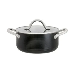 Garnek aluminiowy z pokrywką Ribs