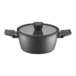 Garnek z pokrywką z powłoką Qualum Basic Stone Edition 20 cm Fiord