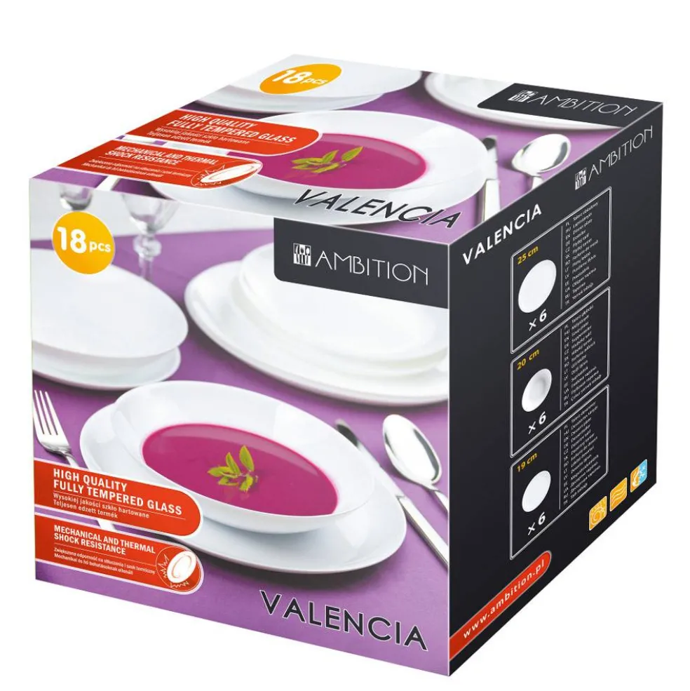 Komplet obiadowy 18-elementowy Valencia