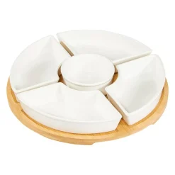 Komplet 5 salaterek na podstawie bambusowej Natural
