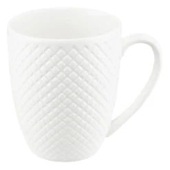Kubek porcelanowy 390 ml Grid biały