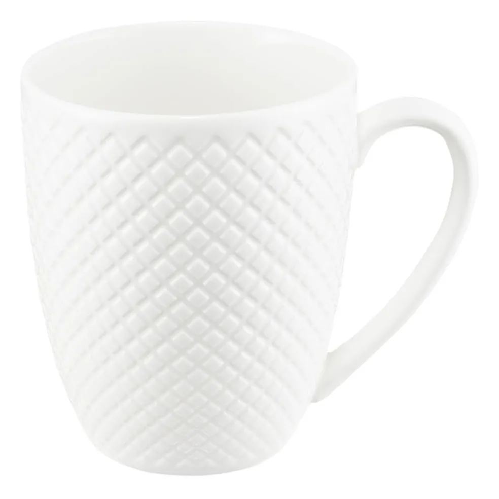 Kubek porcelanowy 390 ml Grid biały