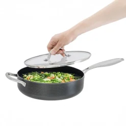 Patelnia głęboka z powłoką Qualum Basic 28 cm Ribs