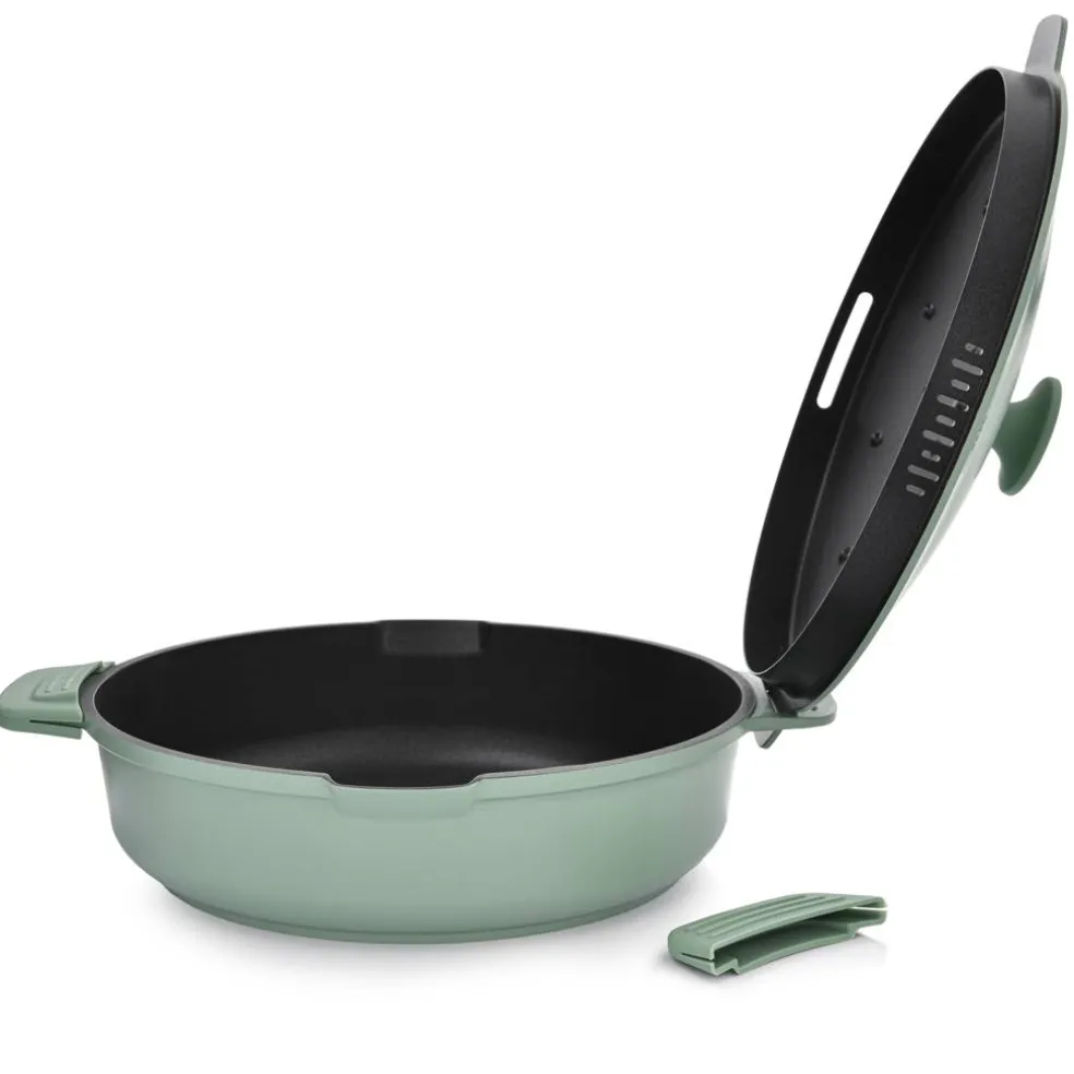 Patelnia głęboka z powłoką Qualum Basic z pokrywką 28 cm Fern