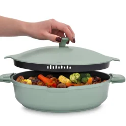 Patelnia głęboka z powłoką Qualum Basic z pokrywką 28 cm Fern