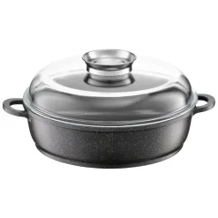 Patelnia głęboka z powłoką Qualum Basic Stone 28 cm Luxe