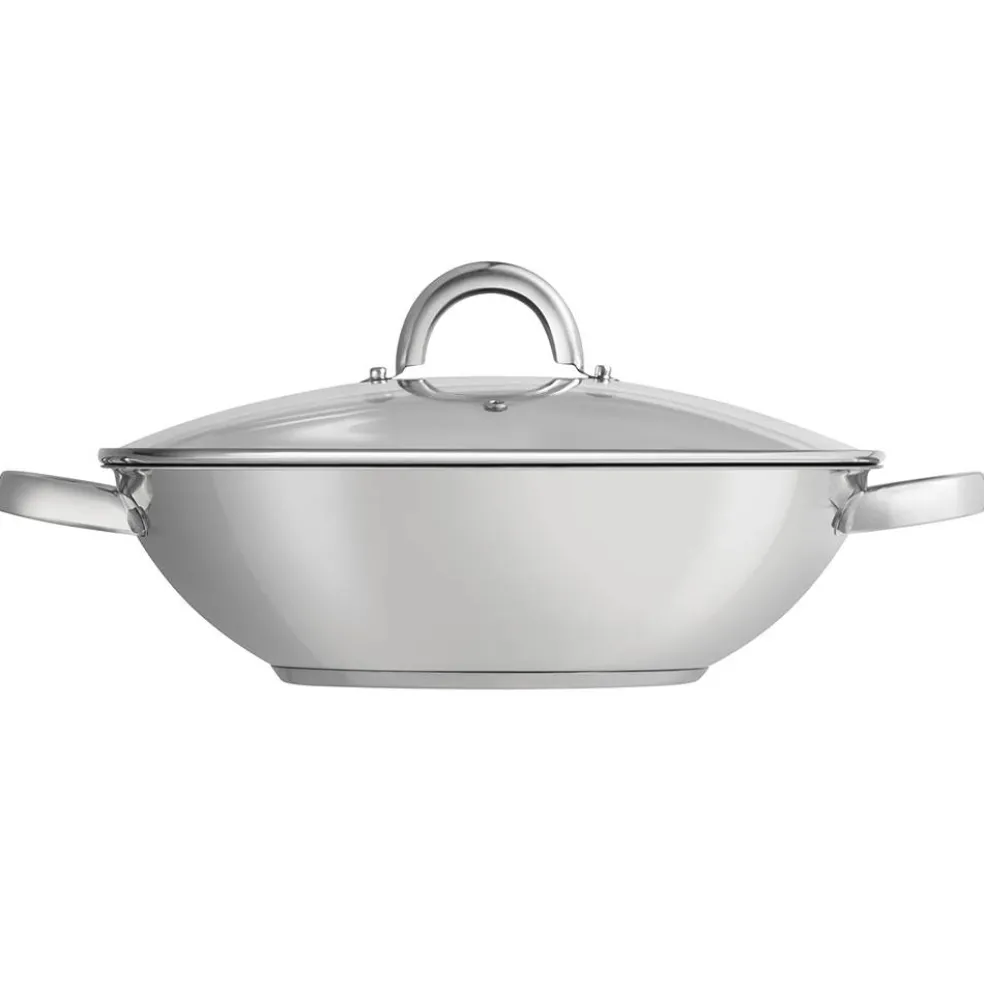 Patelnia wok z dwoma uchwytami 30 cm z pokrywką Storm