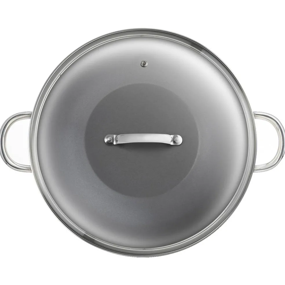 Patelnia wok z dwoma uchwytami 30 cm z pokrywką Storm