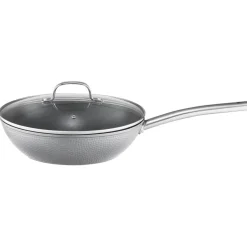 Patelnia wok z pokrywą z powłoką Qualum Basic 28 cm Bubble