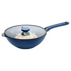 Patelnia wok z powłoką Qualum Ceramic 30 cm Cobalt