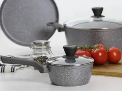 Rondel z pokrywką z powłoką Qualum Basic Stone Edition 1,3 l Silverstone