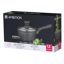 Rondel z pokrywką z powłoką Qualum Basic Stone Edition 1,3 l Silverstone