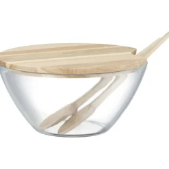 Salaterka z pokrywą i sztućcami 23 cm Natural