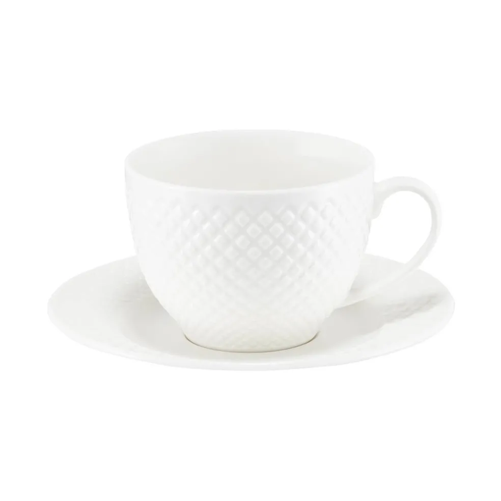 Spodek porcelanowy 15,5 cm Grid biały