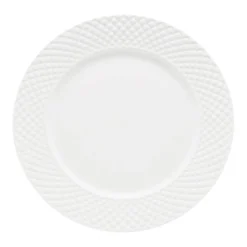 Talerz deserowy 20 cm Grid biały