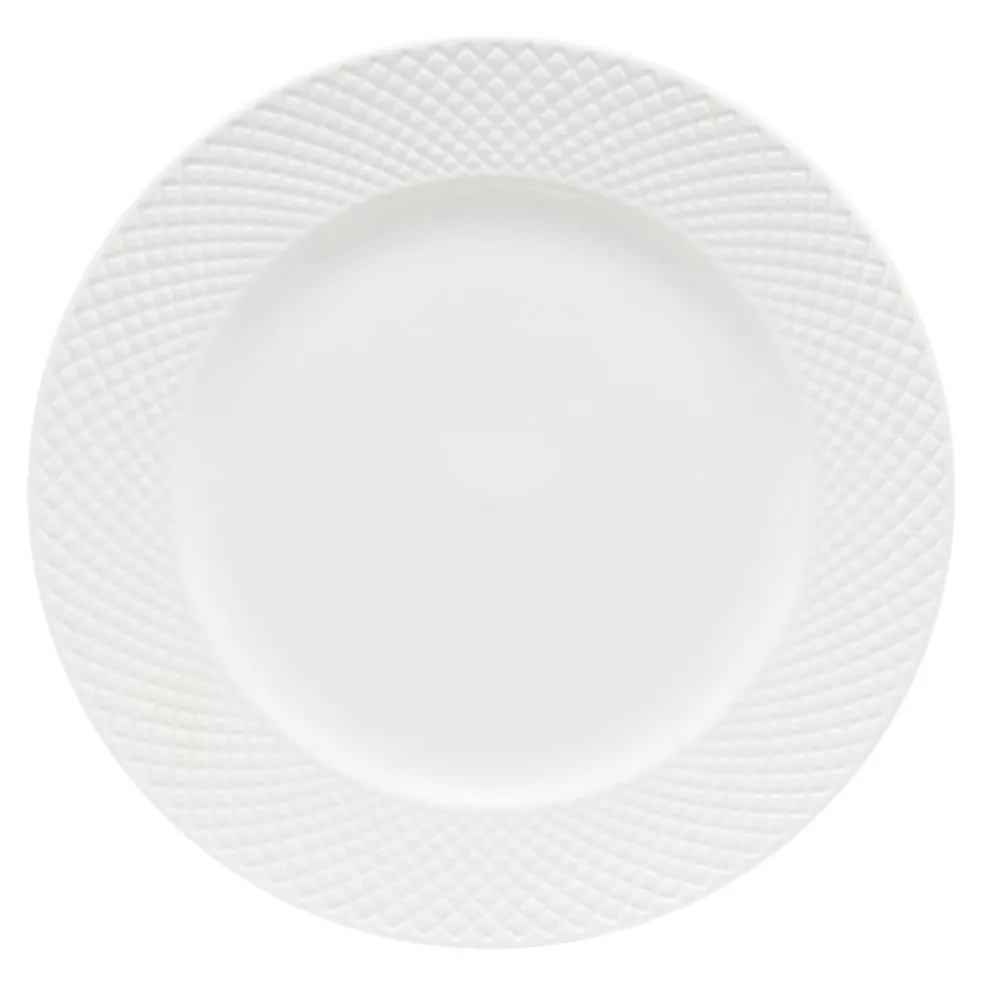 Talerz obiadowy 27 cm Grid biały