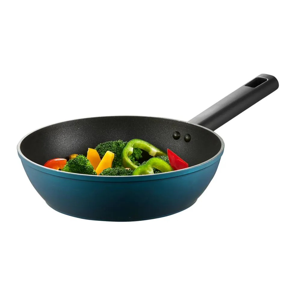 Zestaw patelni z powłoką Qualum Basic 3-elementowy Azzurro